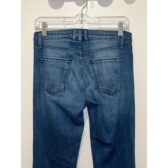 Mcguire Denim High Rise Flare Leg Jeans 27 Raw Hem Blue Wash Womens - Picture 6 of 11